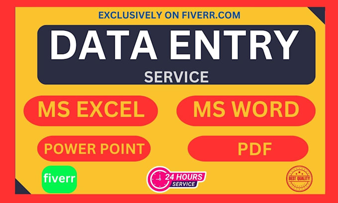 Gig Preview - Do data entry, copy paste,excel data entry, pdf to excel