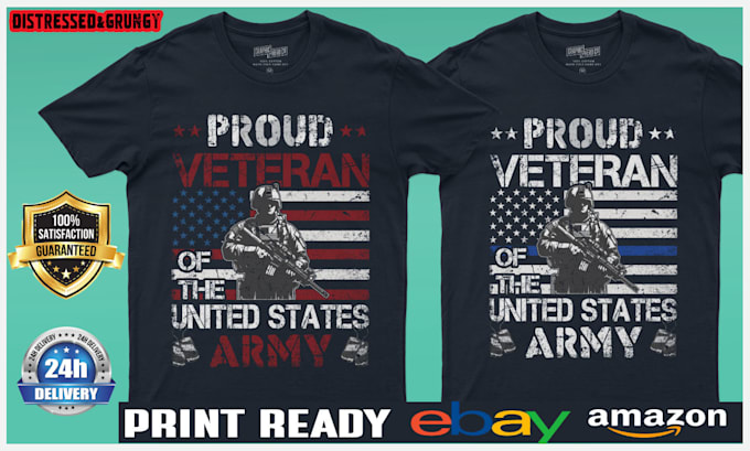 Bestseller - custom USA military army veteran t shirts and patriotic flag