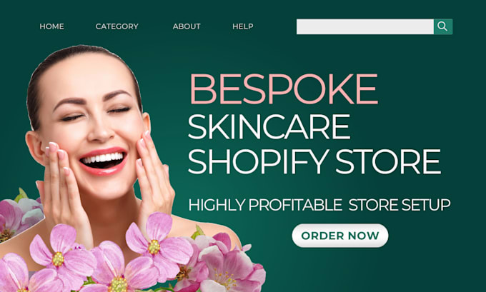 Gig Preview - Design a bespoke skincare shopify store profitable skincare website