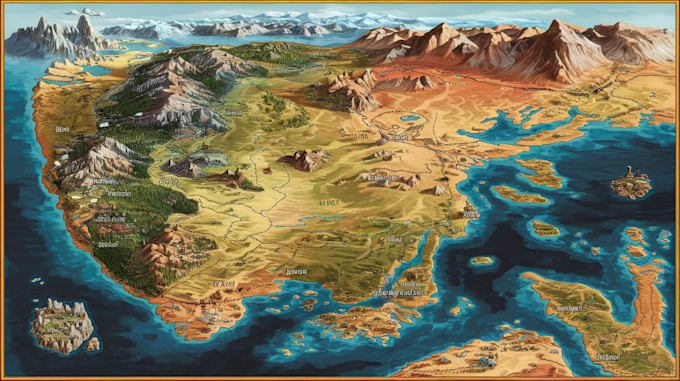 Gig Preview - Make your dream fantasy map for game, book, rpg campaign