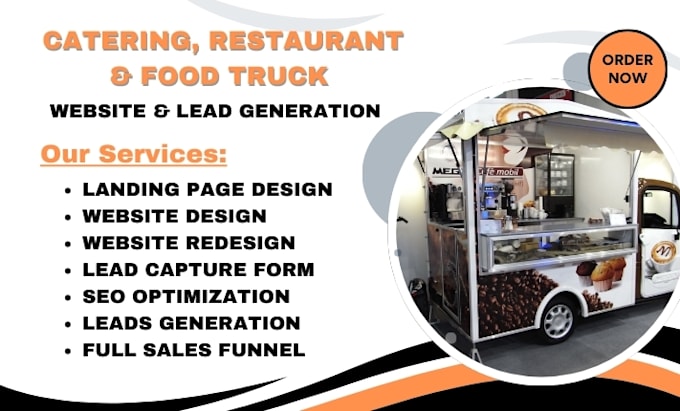 Gig Preview - Design catering website restaurant website food truck leads