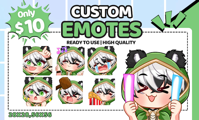 Gig Preview - Draw emotes twitch , animated emotes, sub badges for vtuber, discord,and stream