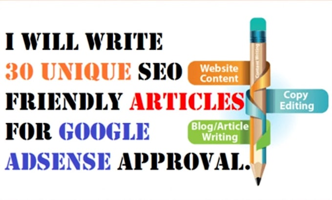 Gig Preview - Write 30 unique bulk seo articles for google adsense approval