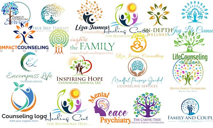 Gig Preview - Design business wellness logo,coaching,therapy,mental health and counseling lo