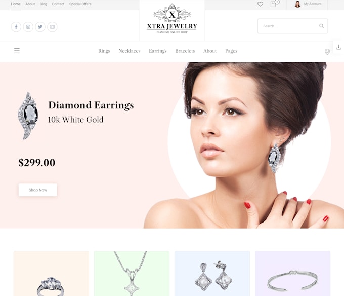 Gig Preview - Create jewelry and luxury items shop website design