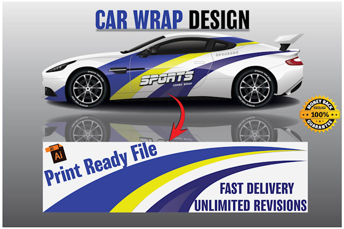 Gig Preview - Do racing car wrap design, livery car, car wrap, vehicle wrap design