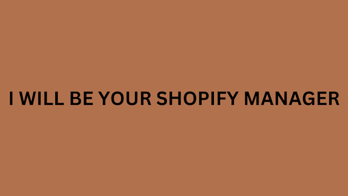 Gig Preview - Be your shopify manager