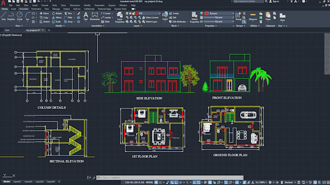 Gig Preview - Draw 2d floor plan elevation section from your skecth