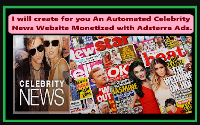 Gig Preview - Create for a monetized automated celebrity news website