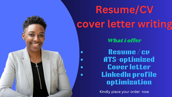 Gig Preview - Write a professional cv writing, resume writing and cover letter