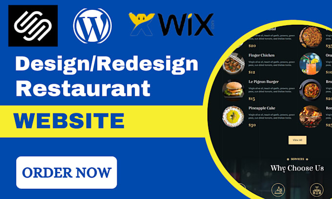 Gig Preview - Design restaurant website food delivery online ordering