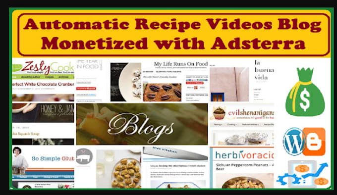 Gig Preview - Create a monetized automated recipe videos blog