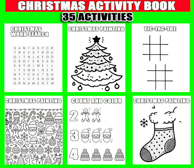 Gig Preview - Design amazing christmas kid coloring book,activity book,workbook,sudoku puzzle