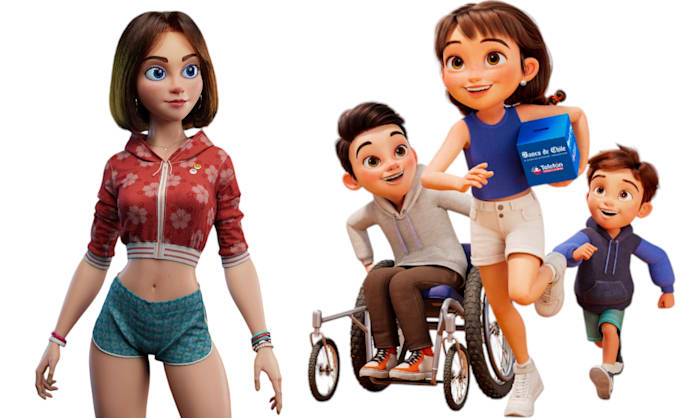 Gig Preview - 3d character modeling 3d cartoon character 3d character modeling 3d rigging c4d