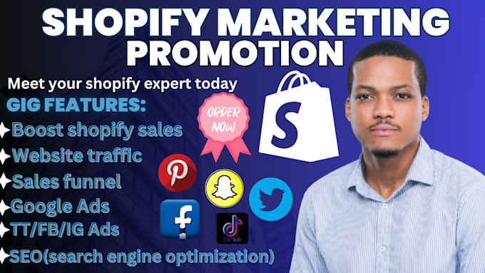 Gig Preview - Do shopify marketing website promotion etsy promotion to boost shopify sales