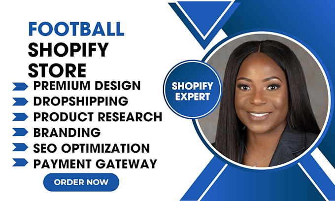 Gig Preview - Build profitable ecommerce football shopify store, jersey website, jersey store