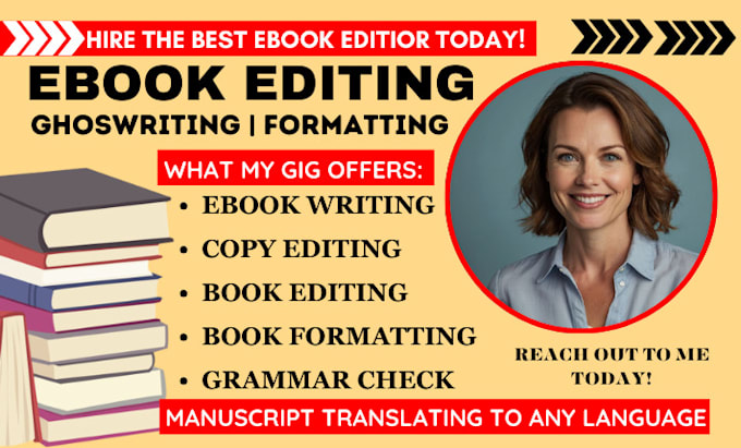 Gig Preview - Edit and format your ebook as ebook editor, ebook ghostwriter, amazon kdp format