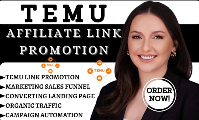 Gig Preview - Promote temu affiliate link, temu affiliate marketing sales funnel