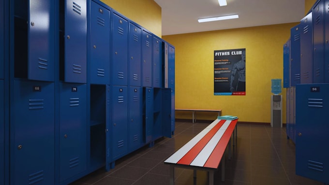 Gig Preview - Do 3d locker room design, 3d gym locker, 3d school locker design