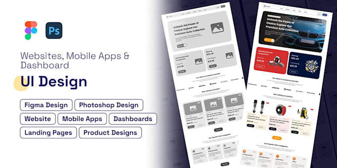 Gig Preview - Design modern websites mobile apps and dashboards mockups for UI UX