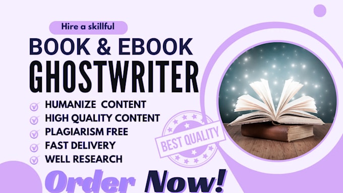 Gig Preview - Ebook ghostwriter, KDP book writer, ghost book writer, nonfiction ghostwriter