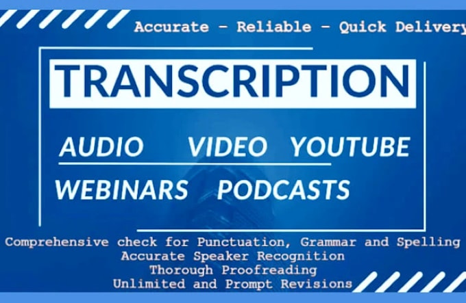 Gig Preview - Transcribe your audio, image audio and video in 24hrs