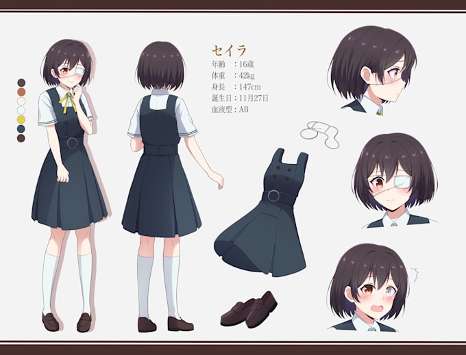 Gig Preview - Create beautiful anime character design and concept art