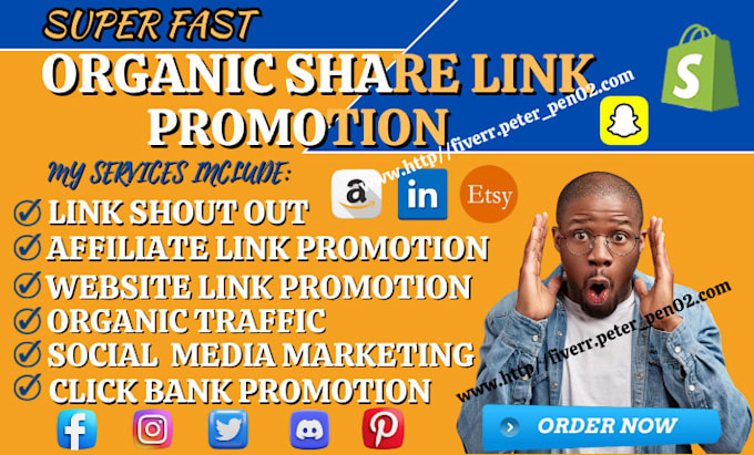 Gig Preview - Do organic sharelink promotion and shoutout to your targeted audience