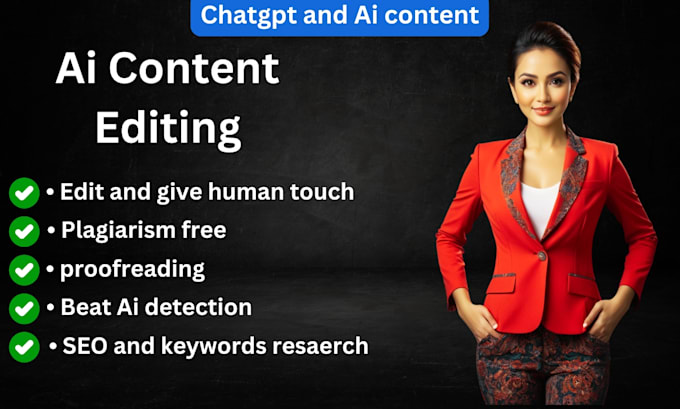 Gig Preview - Change your ai and chatgpt content into content written by a human