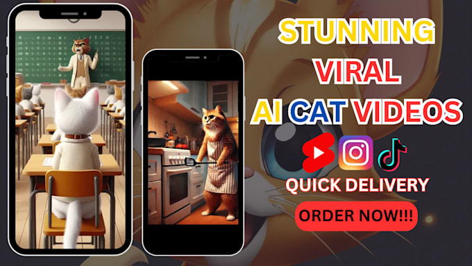 Gig Preview - Create stunning ai cat videos for custom youtube shorts and reels