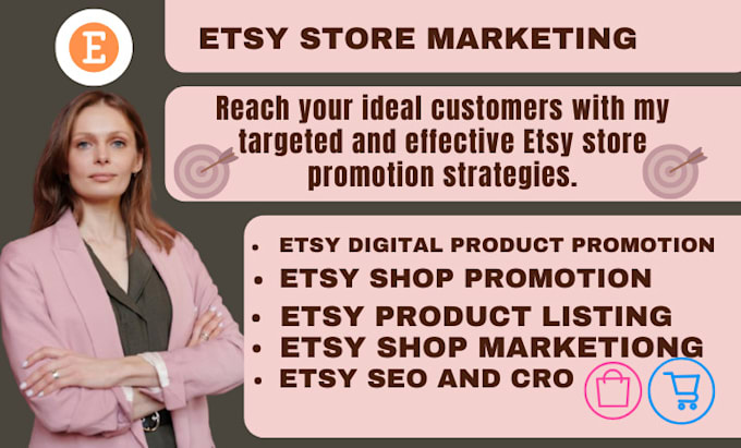 Gig Preview - Etsy store promotion, etsy SEO, digital product promotion and grow conversions