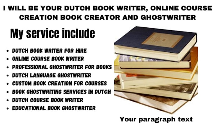 Gig Preview - Be your dutch book writer, online course creation book creator and ghostwriter