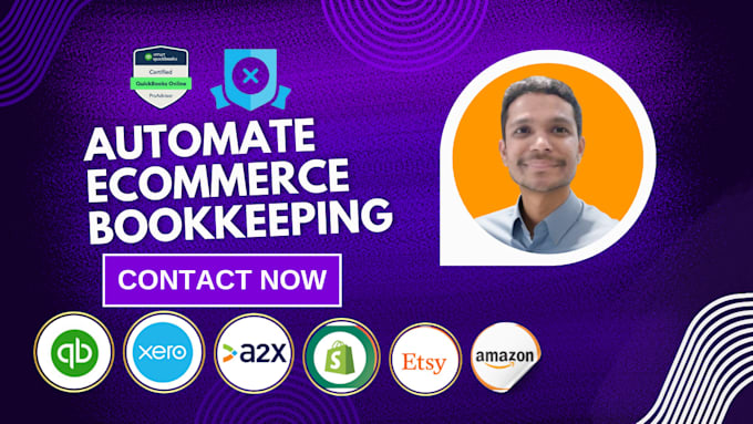 Gig Preview - Set up ecommerce bookkeeping with seamless a2x integration