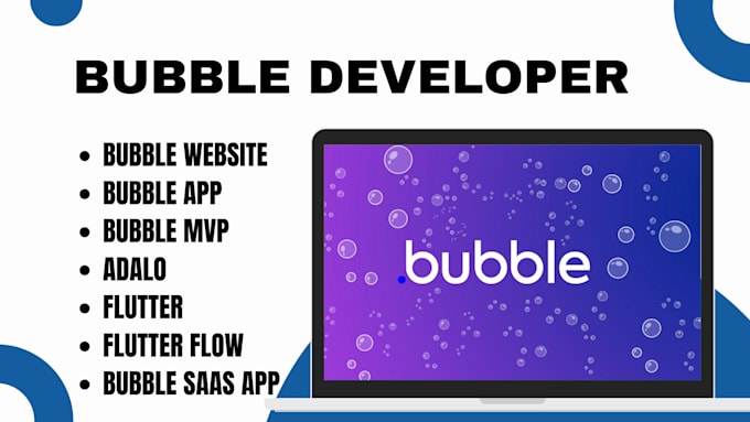 Gig Preview - Develop bubble io, flutterflow, mvp, bubble saas app, web app, adalo, flutter