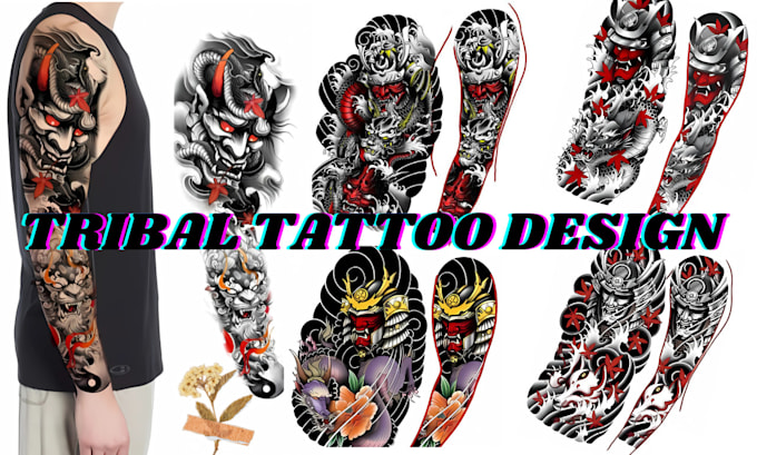 Bestseller - design realistic anime flash ink sleeve fivem tribal japanese logo sketch tattoo