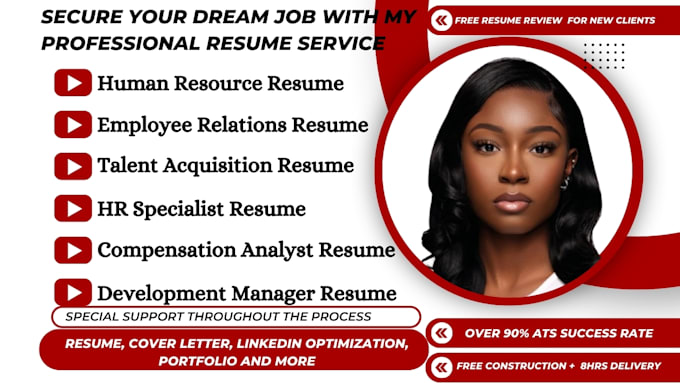 Bestseller - write resume for HR roles, recruiter, HR manager, specialist assistant