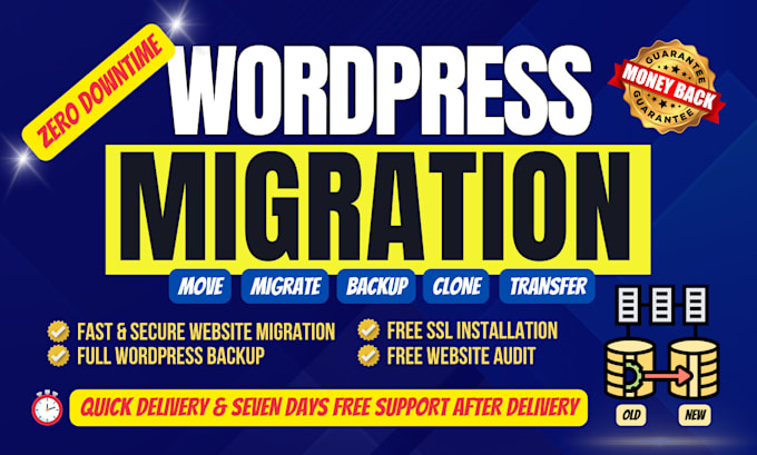 Gig Preview - Migrate, clone, or backup your wordpress website with zero downtime