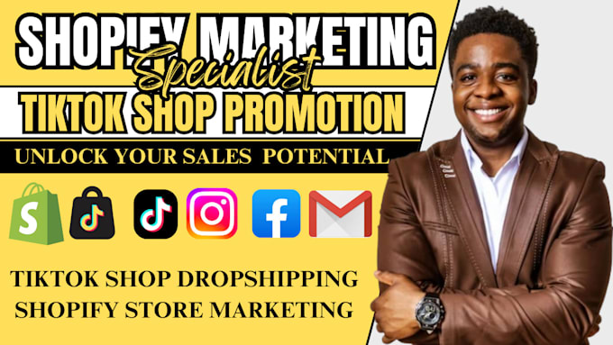 Gig Preview - Setup tiktok shop sales shopify marketing tiktok shop dropshipping shopify store