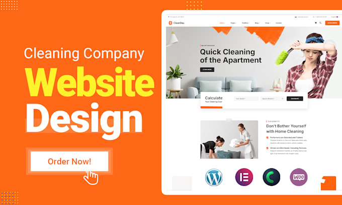 Gig Preview - Create cleaning company wordpress website design