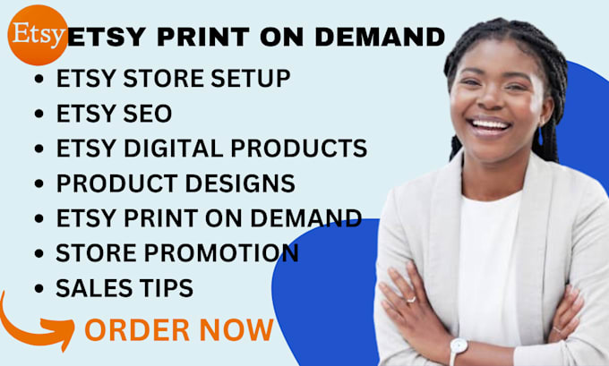 Gig Preview - Etsy shopify print on demand printify seo shopify etsy print on demand listing