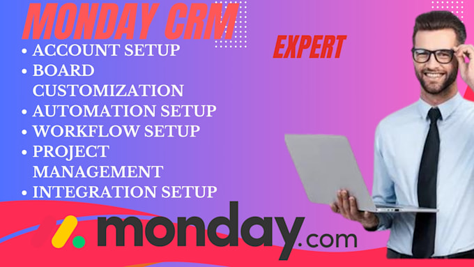 Gig Preview - Do monday CRM setup full automations pipeline management and integrations