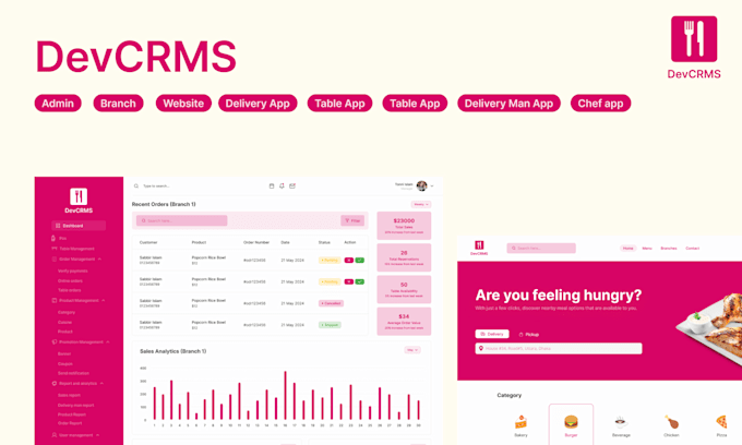 Gig Preview - Build a complete restaurant management system with apps