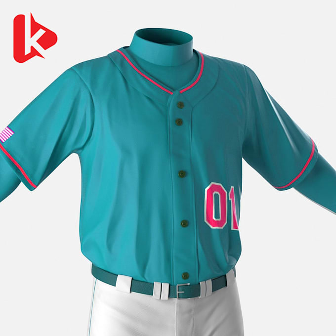 Gig Preview - Baseball jersey 3d realistic design renders