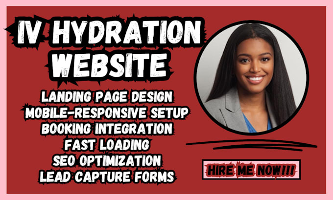 Gig Preview - Iv hydration website medical website design iv therapy website and landing page