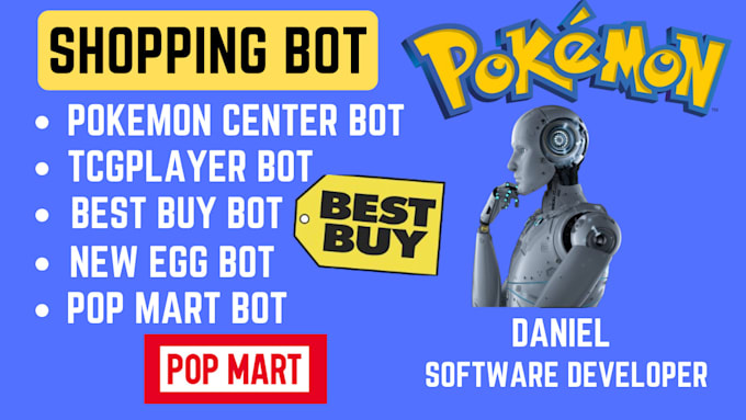 Gig Preview - Do pokemon center bot, pokemon, auto purchase bot, tcgplayer bot, scalping bot