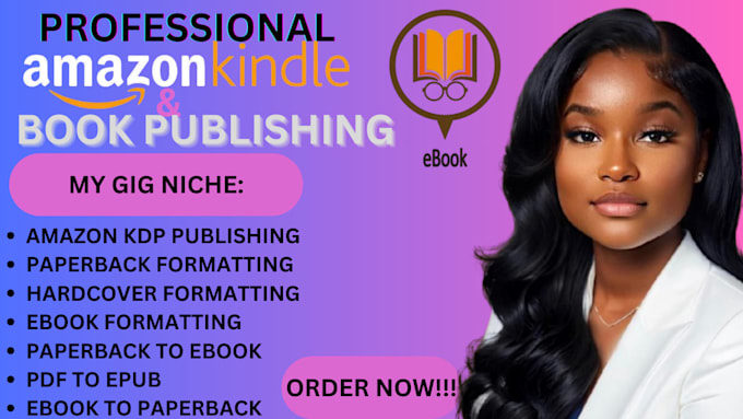 Gig Preview - Format and publish book on amazon KDP kindle book formatting and book publishing