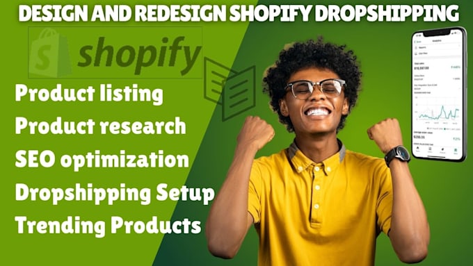 Gig Preview - Create 7 figure dropshipping store design shopify dropshipping website redesign