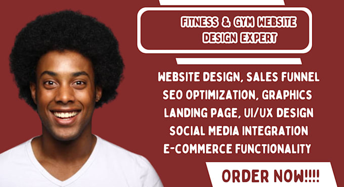 Gig Preview - Fitness and gym website workout, yoga, pilate, bodybuilding, weight loss website