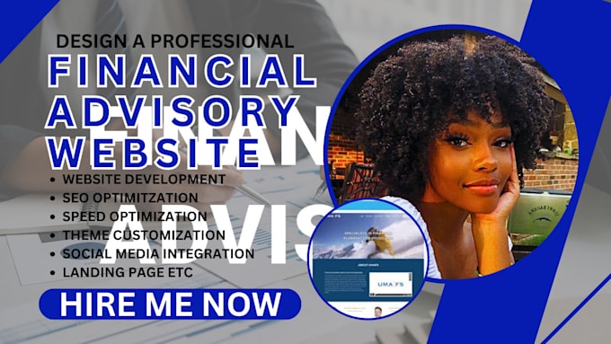 Gig Preview - Wordpress financial advisory financial planing website financial coaching websit