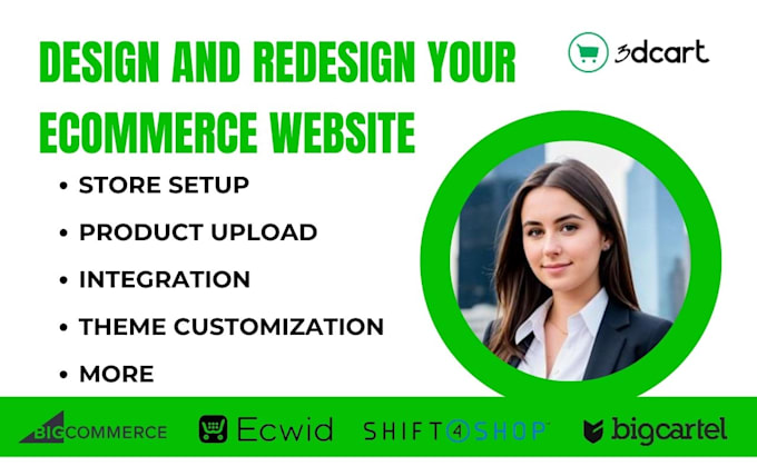 Gig Preview - Bigcommerce seo ecwid esty store migration 3dcart shift4shop big cartel